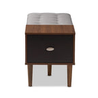 Banc de rangement à chaussures à 1 tiroir, style milieu du siècle