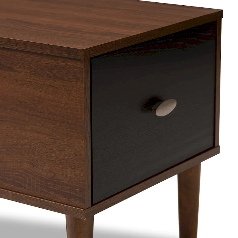 Banc de rangement à chaussures à 1 tiroir, style milieu du siècle