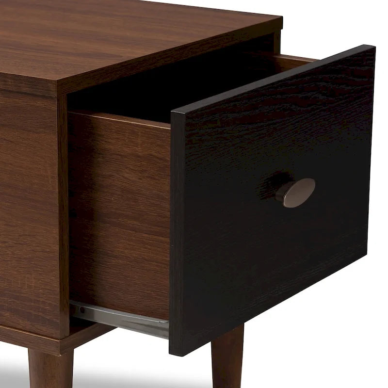 Banc de rangement à chaussures à 1 tiroir, style milieu du siècle