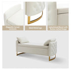 Banc de rangement capitonné à couvercle relevable