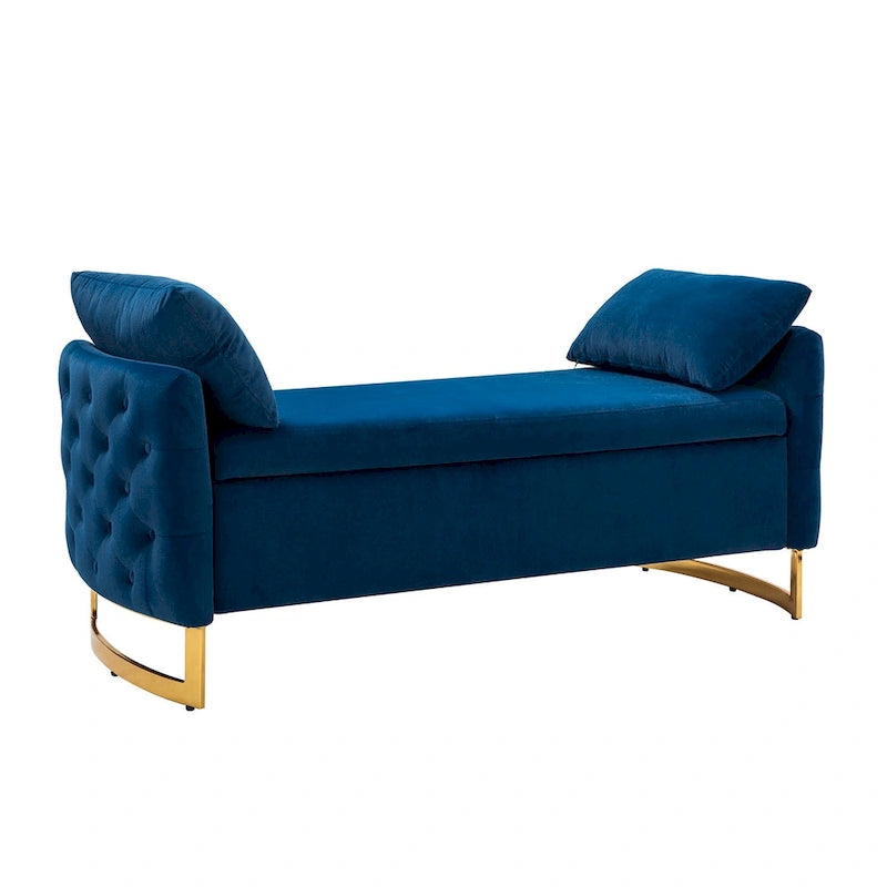 Banc de rangement capitonné à couvercle relevable