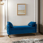 Banc de rangement capitonné à couvercle relevable
