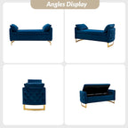 Banc de rangement capitonné à couvercle relevable