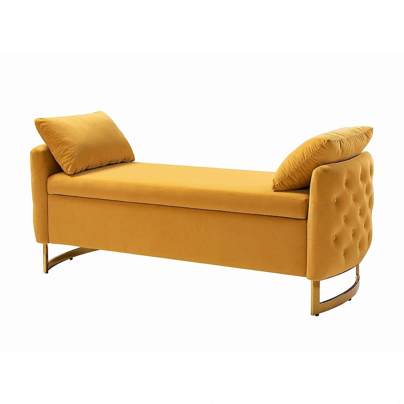 Banc de rangement capitonné à couvercle relevable