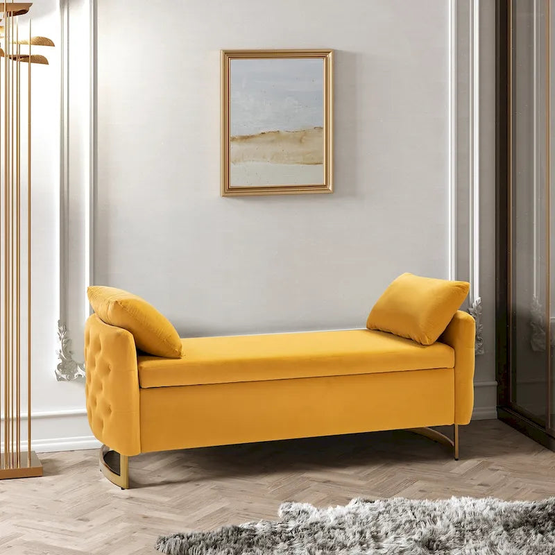 Banc de rangement capitonné à couvercle relevable