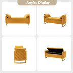 Banc de rangement capitonné à couvercle relevable