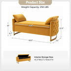 Banc de rangement capitonné à couvercle relevable