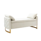 Banc de rangement capitonné à couvercle relevable