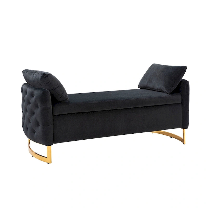 Banc de rangement capitonné à couvercle relevable