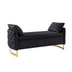 Banc de rangement capitonné à couvercle relevable