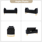 Banc de rangement capitonné à couvercle relevable