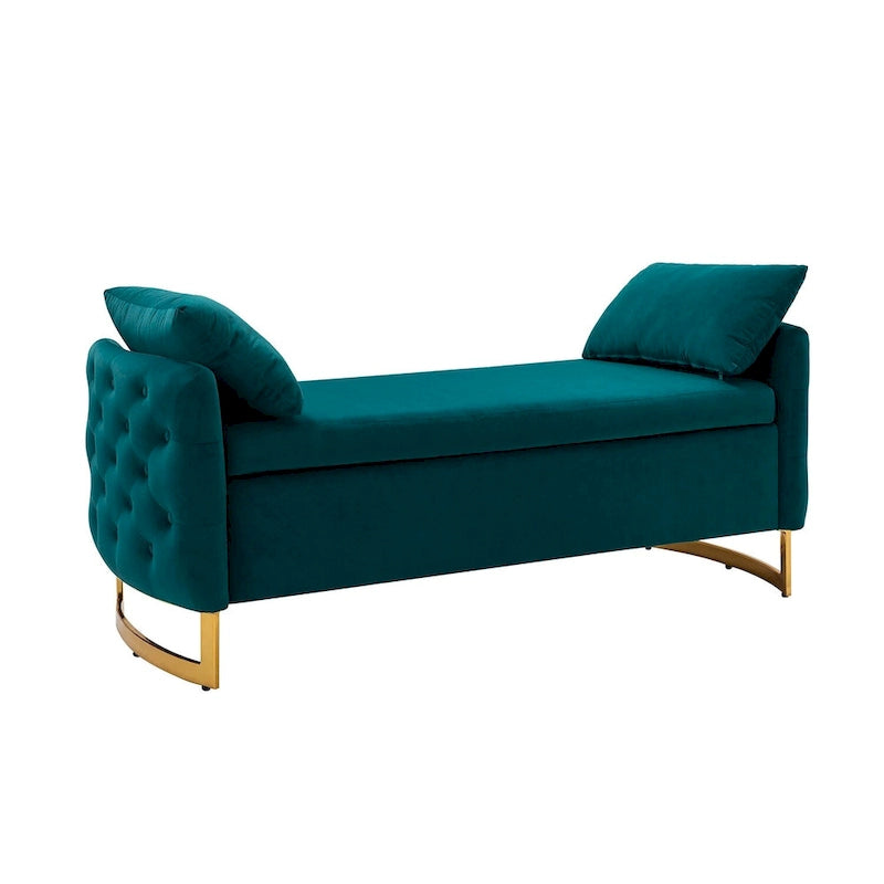 Banc de rangement capitonné à couvercle relevable