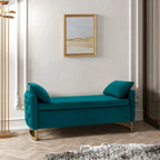 Banc de rangement capitonné à couvercle relevable