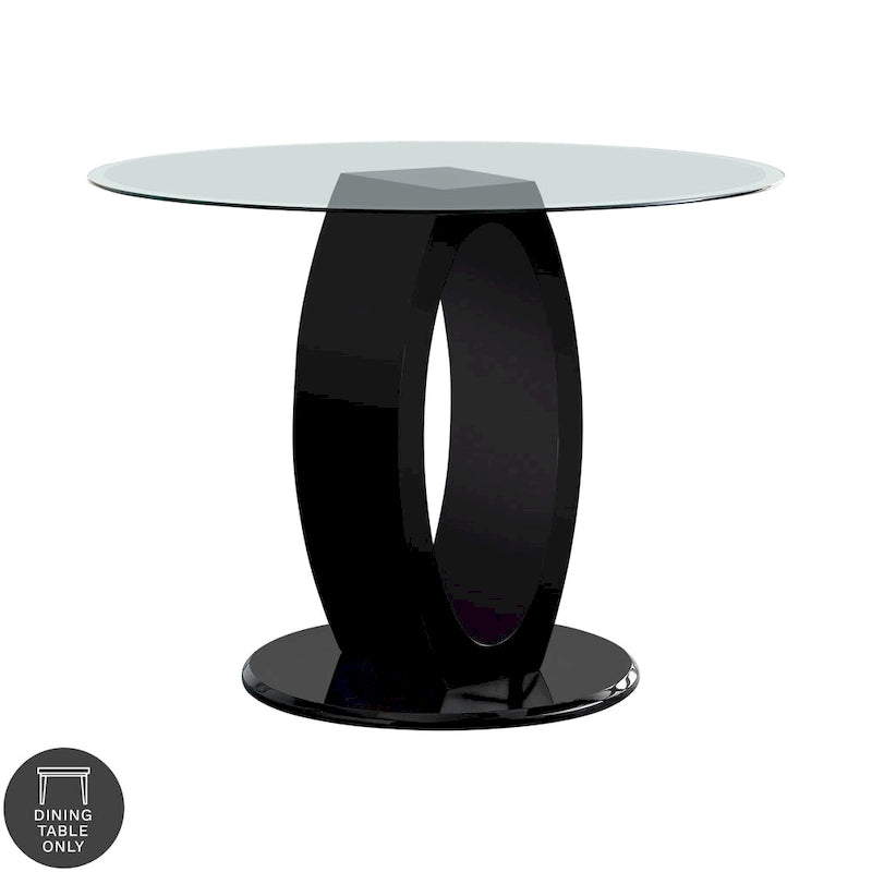Table ronde de 48 pouces, hauteur comptoir, au fini lustré