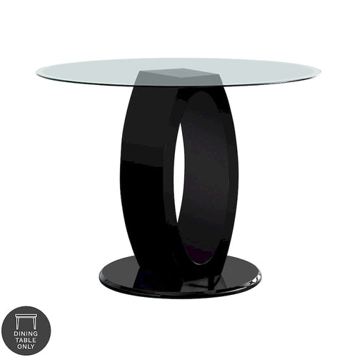 Table ronde de 48 pouces, hauteur comptoir, au fini lustré