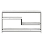 Console rectangulaire de 140 cm de large avec plateau imitation marbre