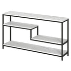 Console rectangulaire de 140 cm de large avec plateau imitation marbre