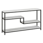 Console rectangulaire de 140 cm de large avec plateau imitation marbre