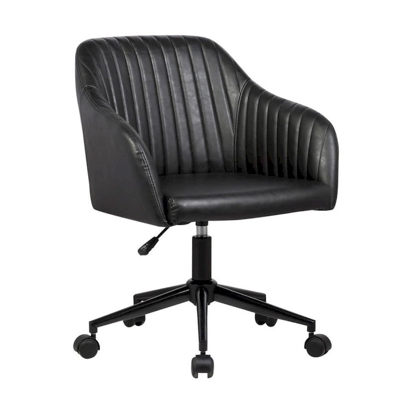 Chaise de bureau, revêtement en cuir PU capitonné