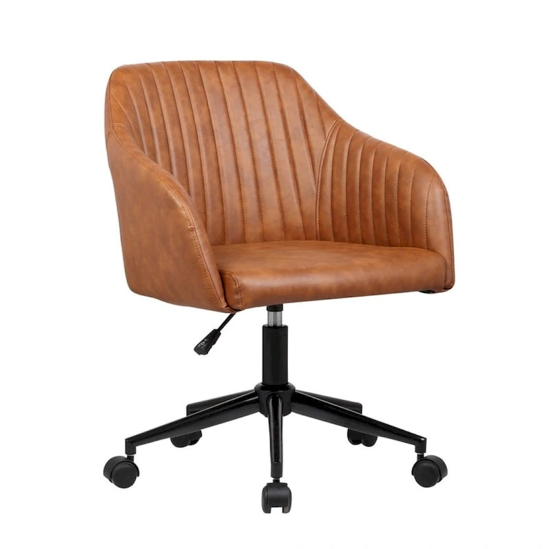 Chaise de bureau, revêtement en cuir PU capitonné