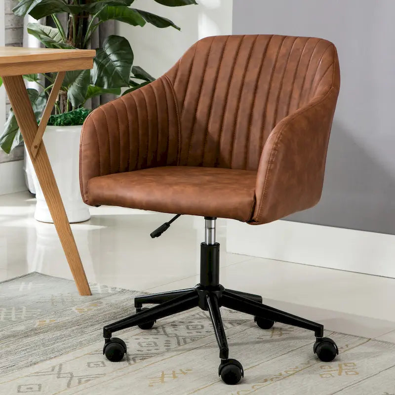  Madison Office Desk Chair, Tufted PU Leather Upholstery