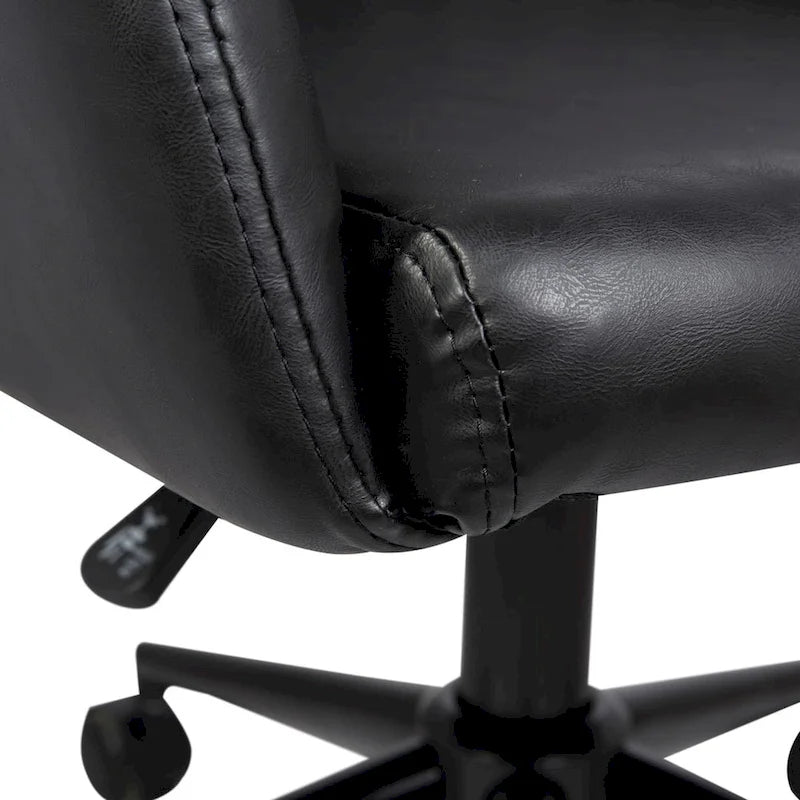 Chaise de bureau, revêtement en cuir PU capitonné