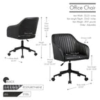 Chaise de bureau, revêtement en cuir PU capitonné