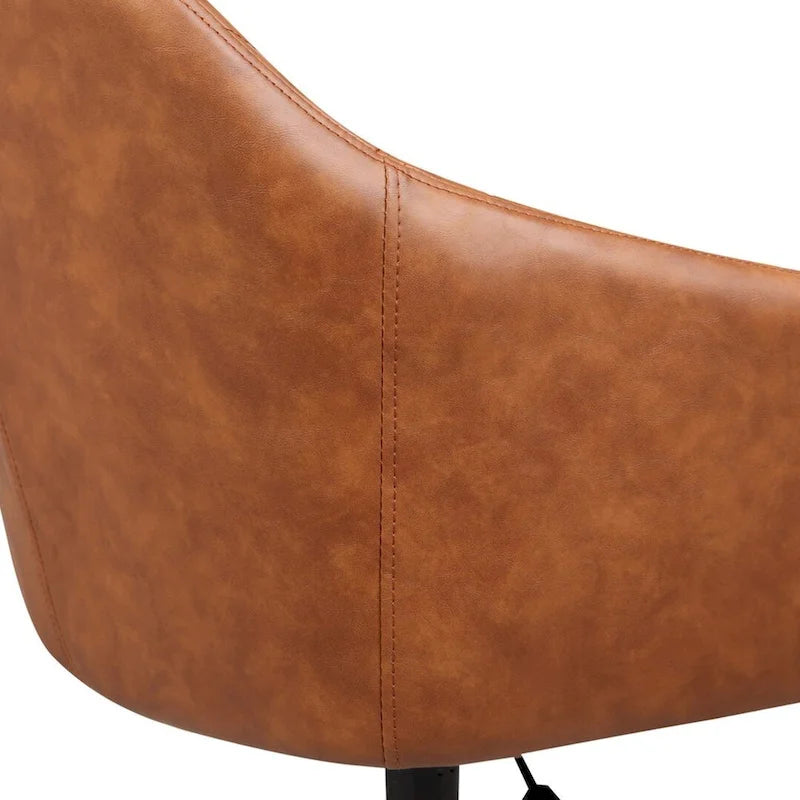 Chaise de bureau, revêtement en cuir PU capitonné