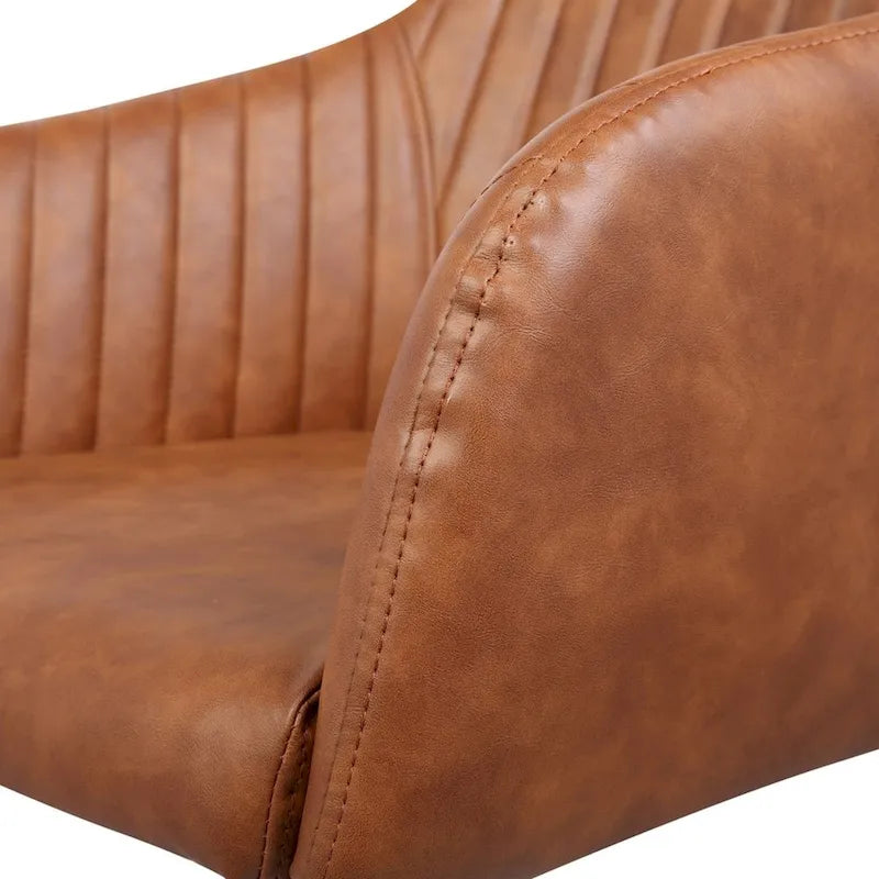 Chaise de bureau, revêtement en cuir PU capitonné
