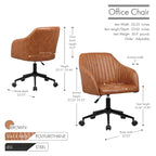 Chaise de bureau, revêtement en cuir PU capitonné