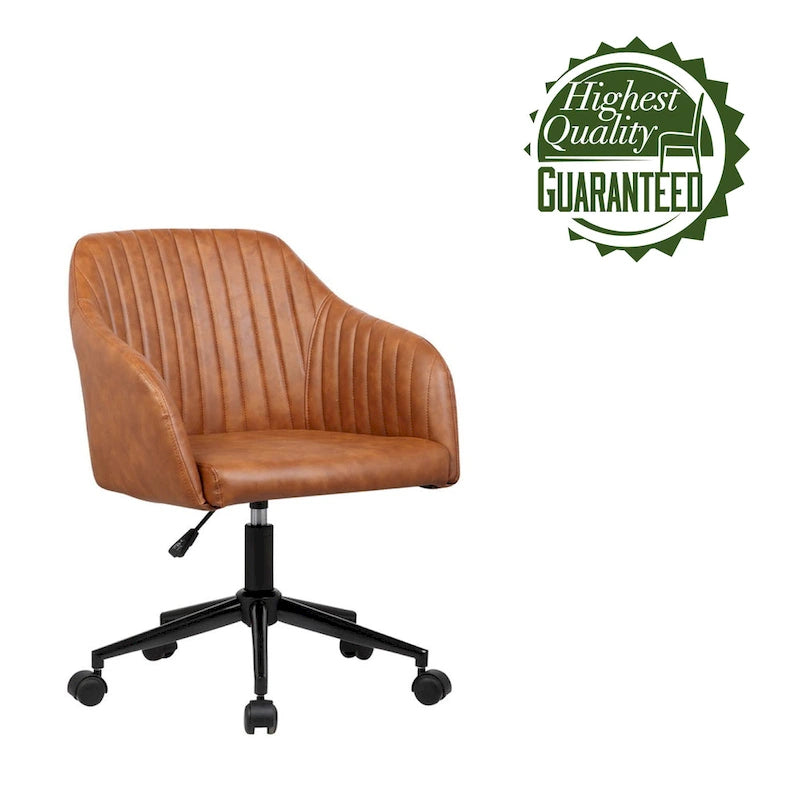 Chaise de bureau, revêtement en cuir PU capitonné