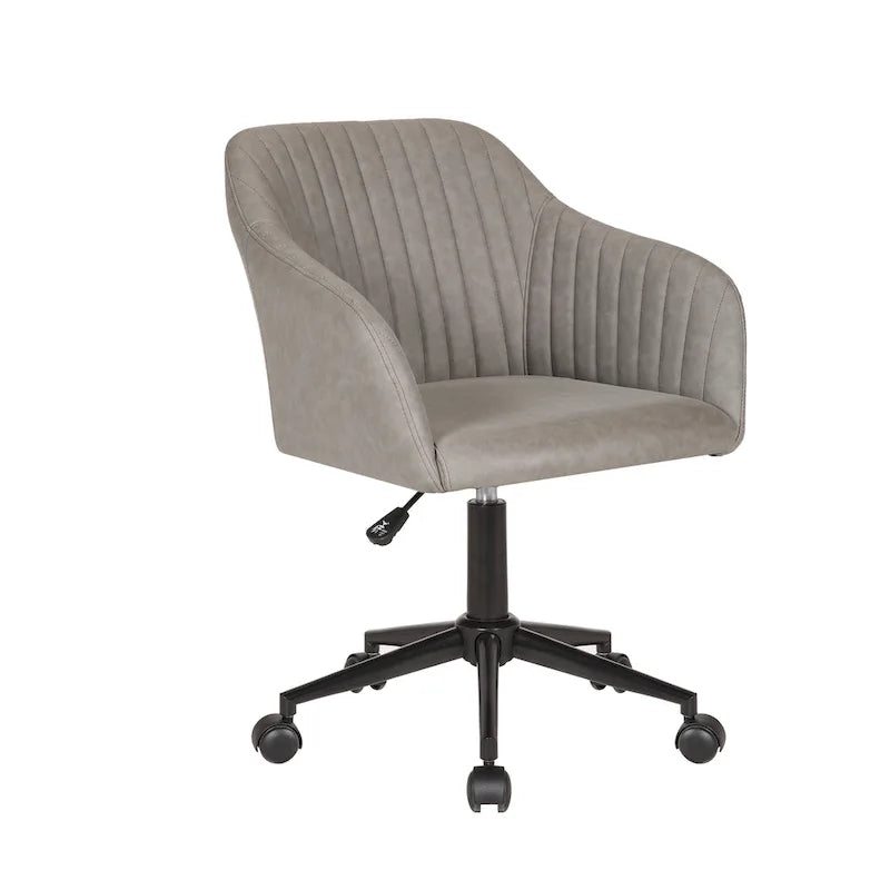 Chaise de bureau, revêtement en cuir PU capitonné