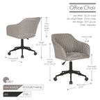 Chaise de bureau, revêtement en cuir PU capitonné