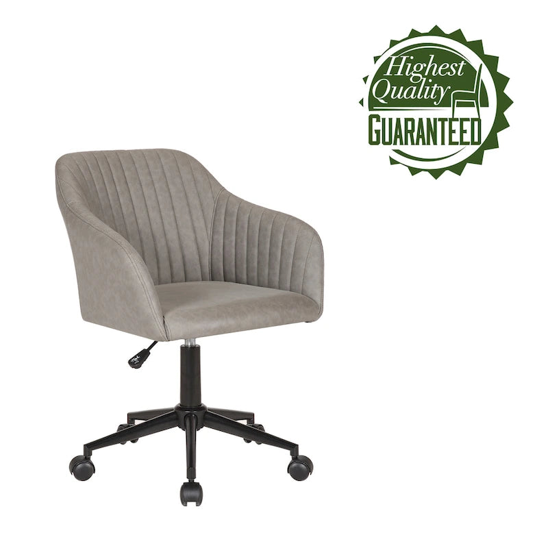 Chaise de bureau, revêtement en cuir PU capitonné