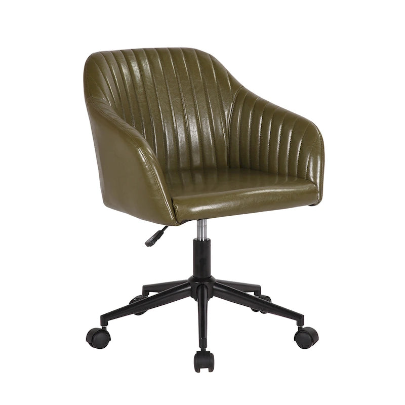 Chaise de bureau, revêtement en cuir PU capitonné