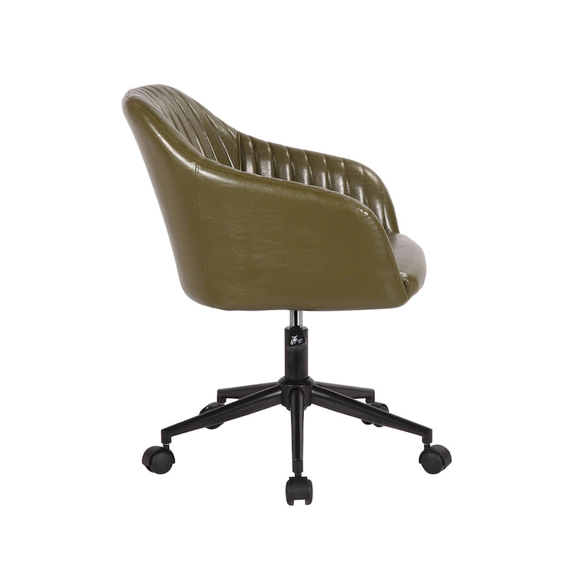 Chaise de bureau, revêtement en cuir PU capitonné