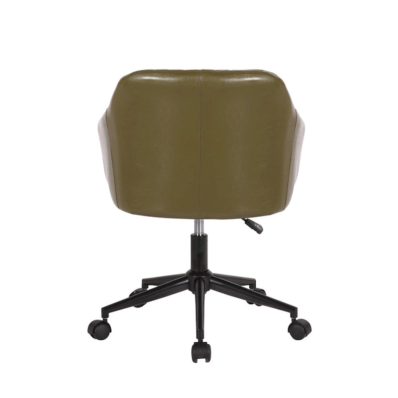 Chaise de bureau, revêtement en cuir PU capitonné