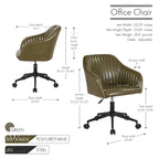 Chaise de bureau, revêtement en cuir PU capitonné