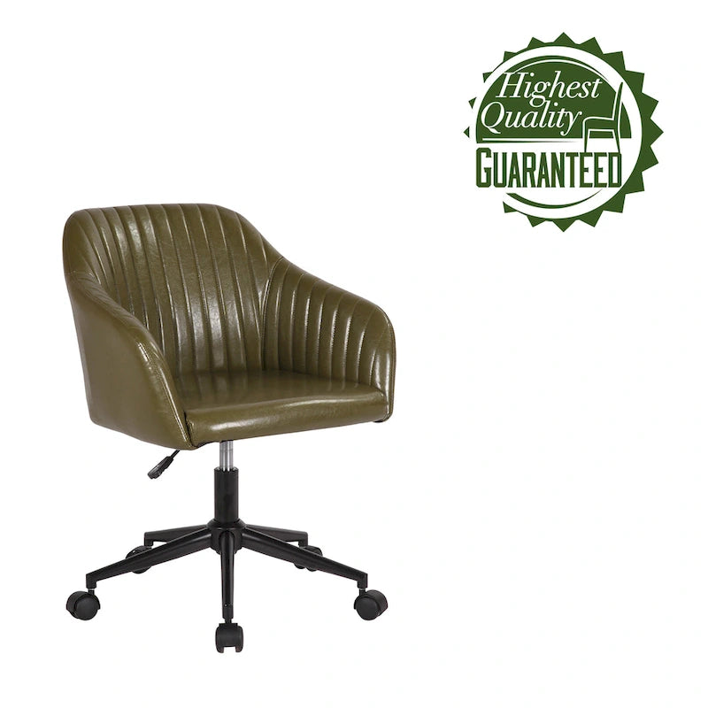 Chaise de bureau, revêtement en cuir PU capitonné