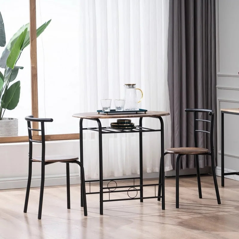 Ensemble de salle à manger moderne, table de petit-déjeuner avec 2 chaises, lot de 3