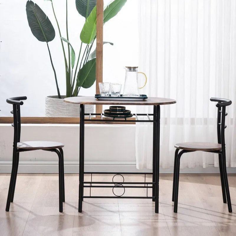 Ensemble de salle à manger moderne, table de petit-déjeuner avec 2 chaises, lot de 3