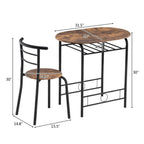 Ensemble de salle à manger moderne, table de petit-déjeuner avec 2 chaises, lot de 3