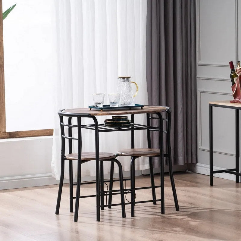 Ensemble de salle à manger moderne, table de petit-déjeuner avec 2 chaises, lot de 3