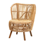 Fauteuil de salon moderne bohème en rotin naturel – Petit ou grand