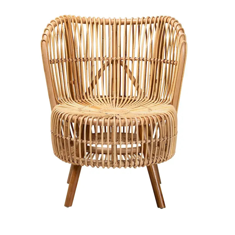 Fauteuil de salon moderne bohème en rotin naturel – Petit ou grand