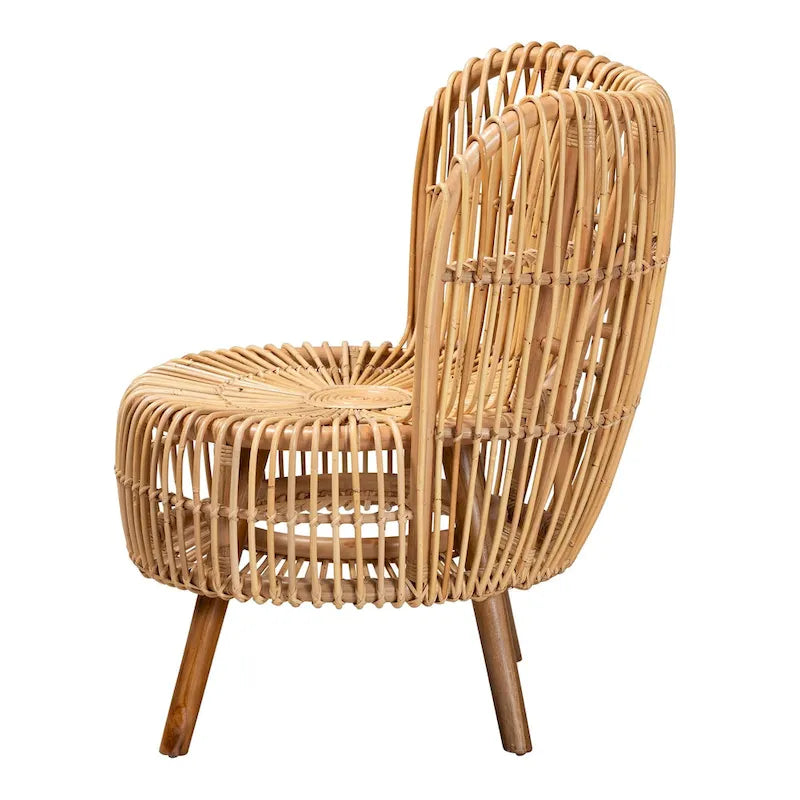 Fauteuil de salon moderne bohème en rotin naturel – Petit ou grand