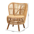 Fauteuil de salon moderne bohème en rotin naturel – Petit ou grand