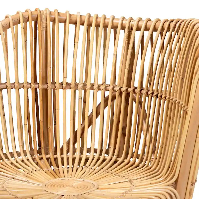 Fauteuil de salon moderne bohème en rotin naturel – Petit ou grand