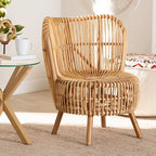 Fauteuil de salon moderne bohème en rotin naturel – Petit ou grand