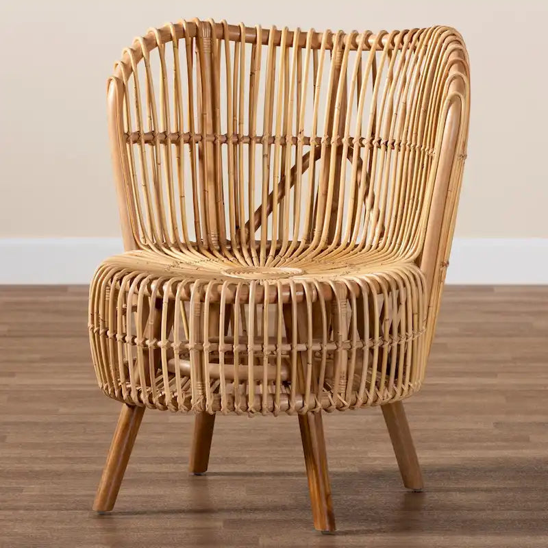 Fauteuil de salon moderne bohème en rotin naturel – Petit ou grand